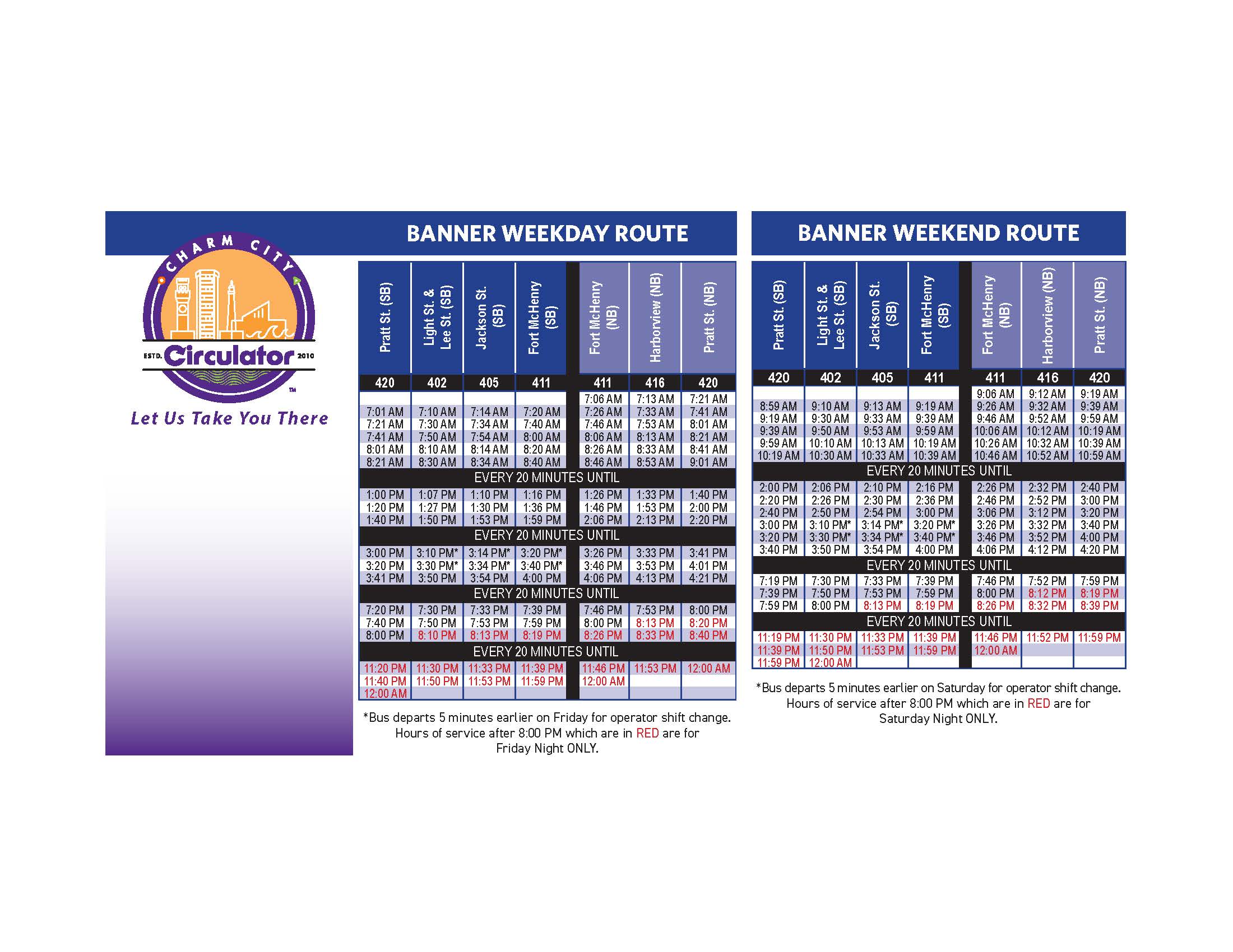 Banner Route Weekday